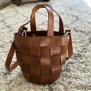J. Crew Brown Woven Leather Bag